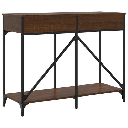 Konsolbord 100x39x78,5 cm konstrueret træ brun egetræsfarve