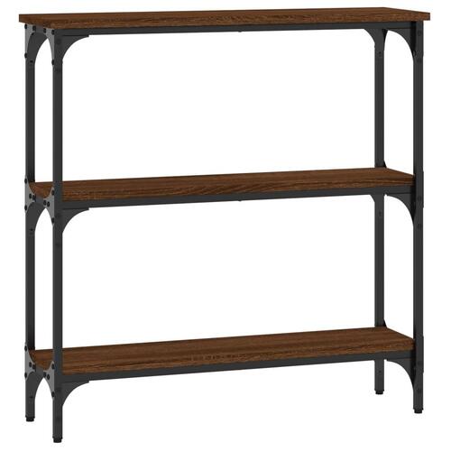 Konsolbord 75x22,5x75 cm konstrueret træ brunt egetræ