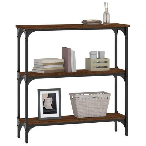 Konsolbord 75x22,5x75 cm konstrueret træ brunt egetræ
