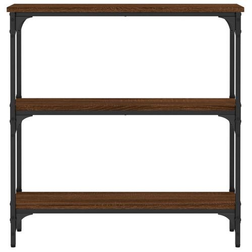 Konsolbord 75x22,5x75 cm konstrueret træ brunt egetræ