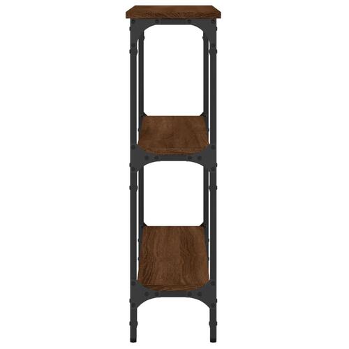 Konsolbord 75x22,5x75 cm konstrueret træ brunt egetræ