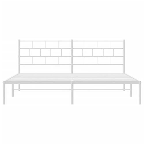 Sengeramme med sengegavl 180x200 cm metal hvid