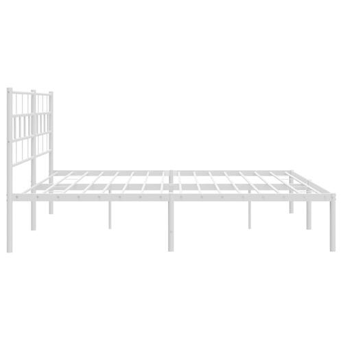 Sengeramme med sengegavl 180x200 cm metal hvid