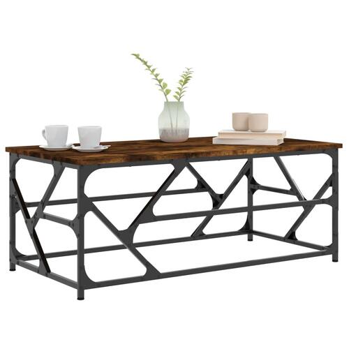 Sofabord 100x50x40 cm konstrueret træ røget egetræsfarve