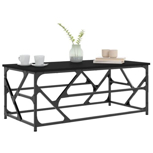 Sofabord 100x50x40 cm konstrueret træ sort