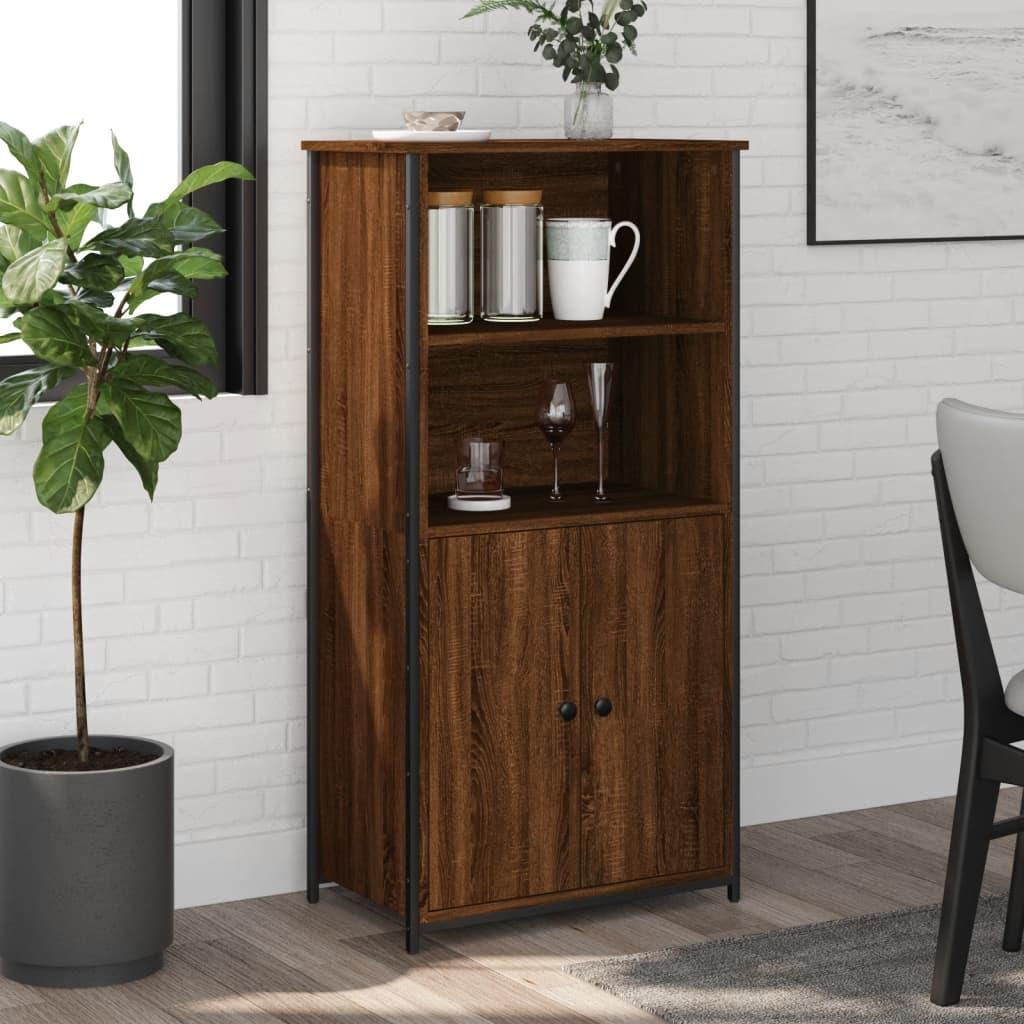 Højskab 62x36x121,5 cm konstrueret træ brun egetræsfarve