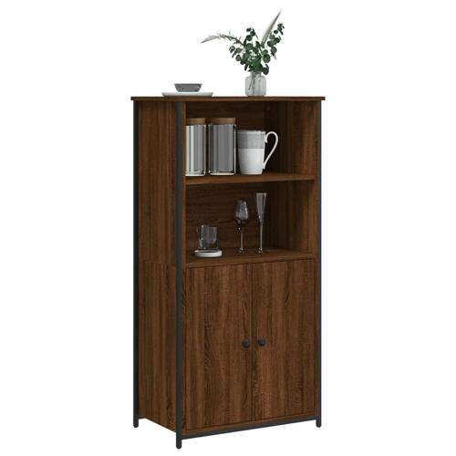 Højskab 62x36x121,5 cm konstrueret træ brun egetræsfarve