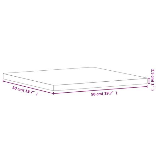 Bordplade 50x50x2,5 cm firkantet massivt bøgetræ