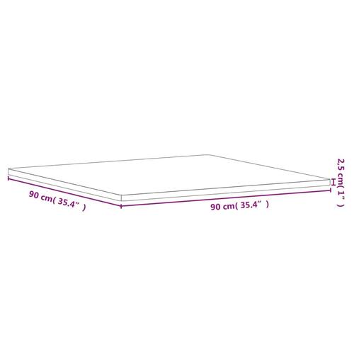Bordplade 90x90x2,5 cm firkantet massivt bøgetræ
