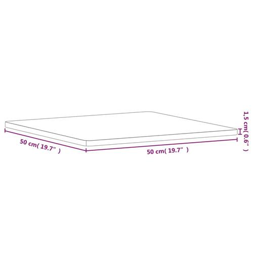 Bordplade 50x50x1,5 cm firkantet massivt bøgetræ