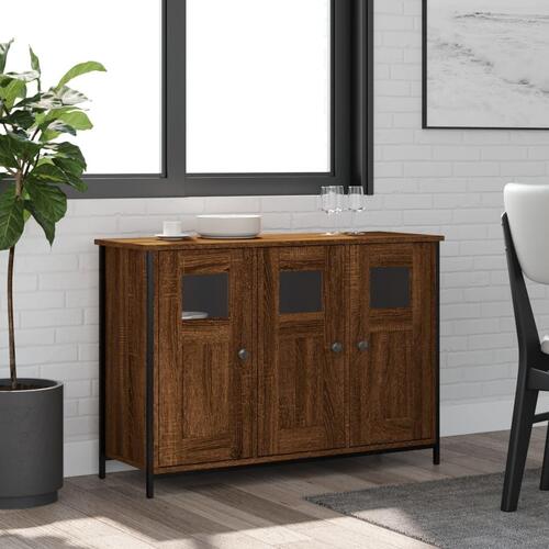 Skænk 100x35x70 cm konstrueret træ brun egetræsfarve