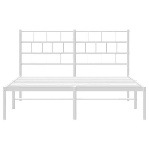 Sengeramme med sengegavl 160x200 cm metal hvid