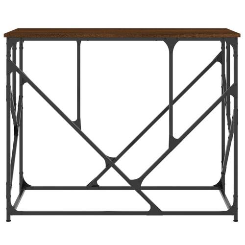 Konsolbord 100x40x80 cm konstrueret træ brun egetræsfarve