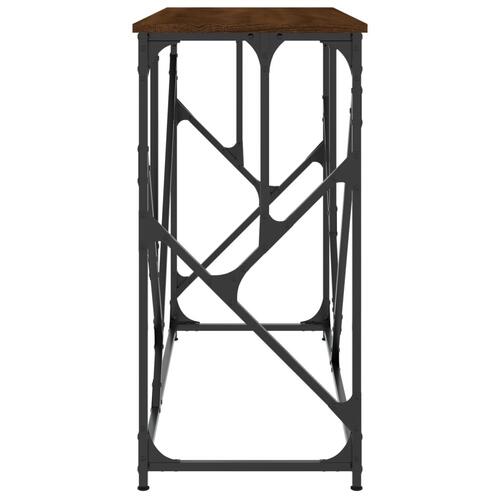 Konsolbord 100x40x80 cm konstrueret træ brun egetræsfarve