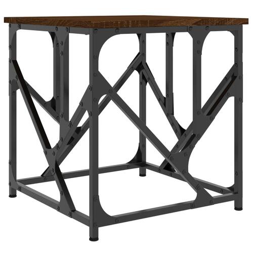 Sofabord 45x45x47,5 cm konstrueret træ brun egetræsfarve