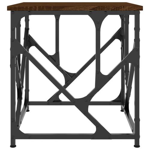 Sofabord 45x45x47,5 cm konstrueret træ brun egetræsfarve