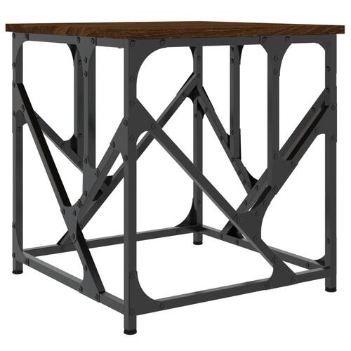 Sofabord 45x45x47,5 cm konstrueret træ brun egetræsfarve