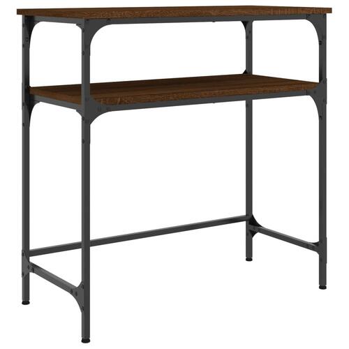 Konsolbord 75x35,5x75 cm konstrueret træ brun egetræsfarve