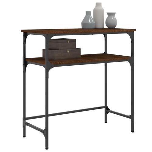 Konsolbord 75x35,5x75 cm konstrueret træ brun egetræsfarve