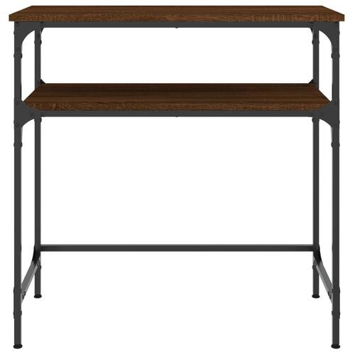 Konsolbord 75x35,5x75 cm konstrueret træ brun egetræsfarve