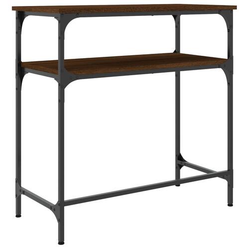 Konsolbord 75x35,5x75 cm konstrueret træ brun egetræsfarve