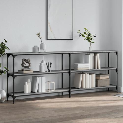 Konsolbord 200x29x75 cm konstrueret træ grå sonoma-eg