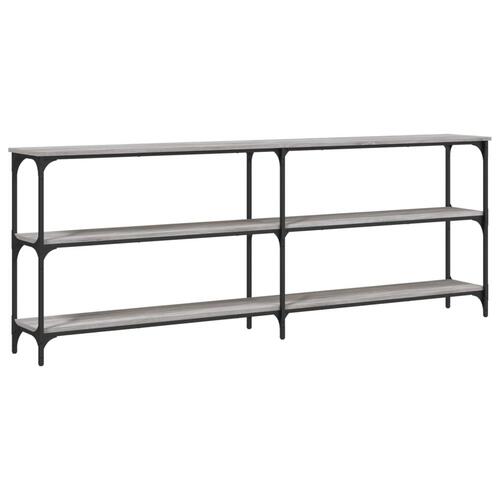 Konsolbord 200x29x75 cm konstrueret træ grå sonoma-eg