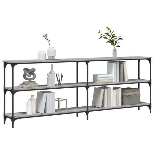 Konsolbord 200x29x75 cm konstrueret træ grå sonoma-eg