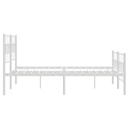 Sengeramme i metal med gavl og fodgærde 120x200 cm - hvid