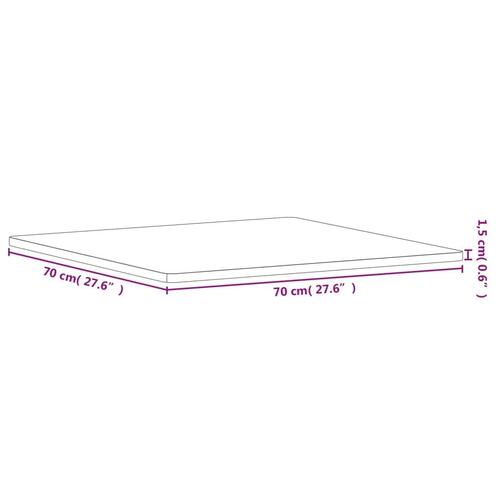 Bordplade 70x70x1,5 cm firkantet massivt bøgetræ