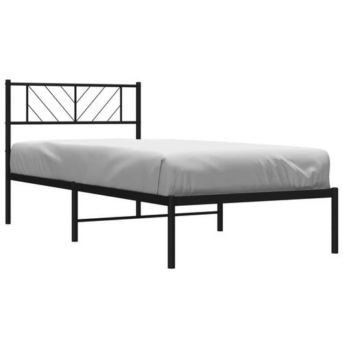 Sengeramme med sengegavl 80x200 cm metal sort