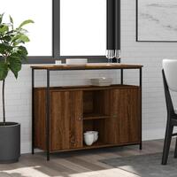 Skænk 100x35x80 cm konstrueret træ brun egetræsfarve
