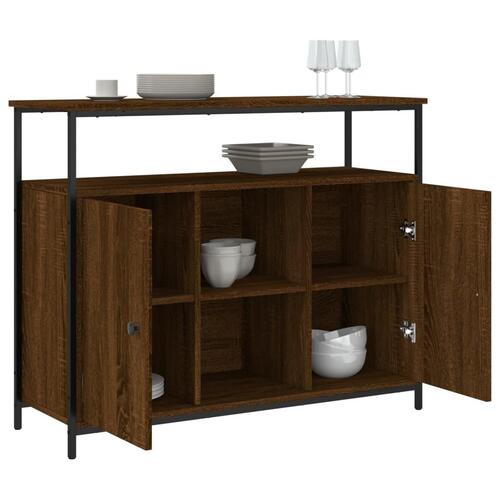 Skænk 100x35x80 cm konstrueret træ brun egetræsfarve
