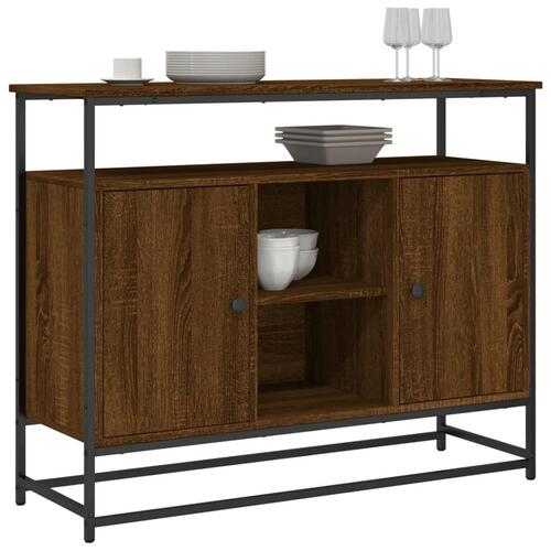 Skænk 100x35x80 cm konstrueret træ brun egetræsfarve
