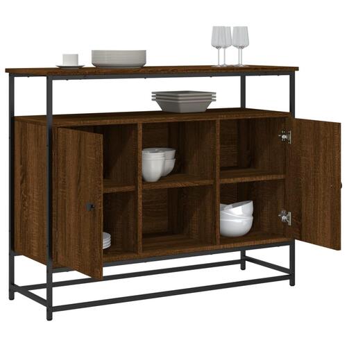 Skænk 100x35x80 cm konstrueret træ brun egetræsfarve