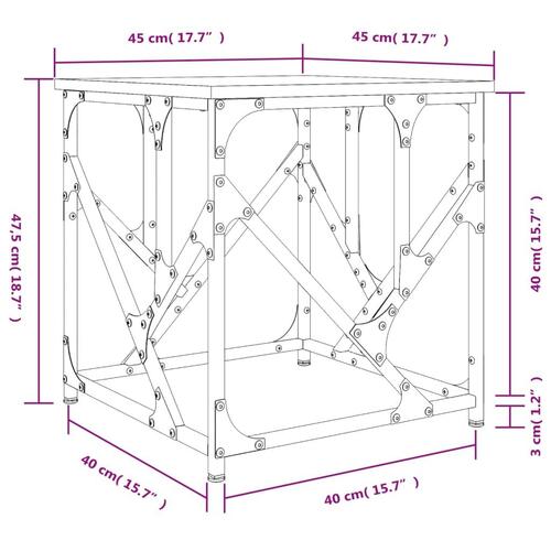 Sofabord 45x45x47,5 cm konstrueret træ sonoma-eg