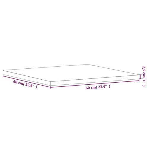 Bordplade 60x60x2,5 cm firkantet massivt bøgetræ