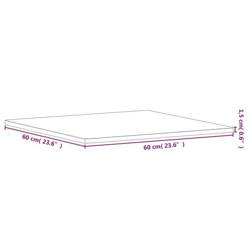 Bordplade 60x60x1,5 cm firkantet massivt bøgetræ