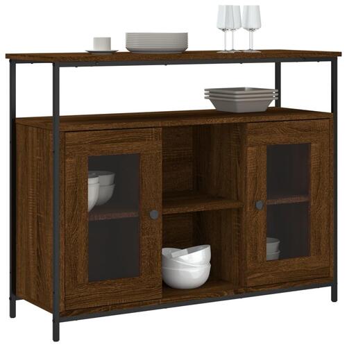 Skænk 100x35x80 cm konstrueret træ brun egetræsfarve
