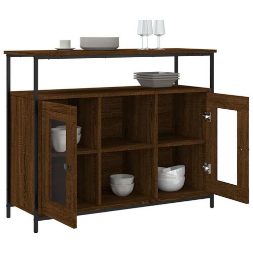 Skænk 100x35x80 cm konstrueret træ brun egetræsfarve