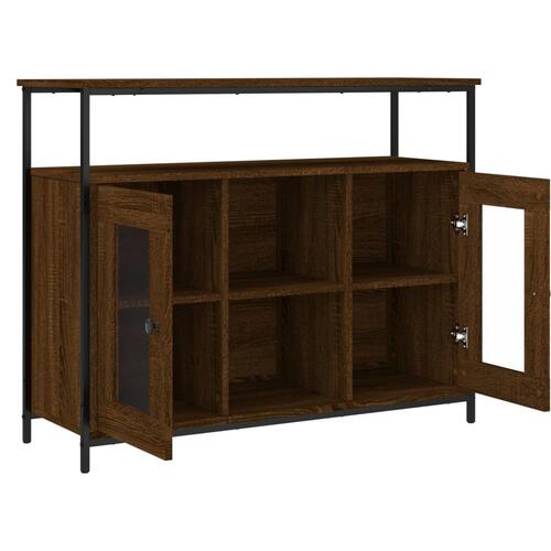 Skænk 100x35x80 cm konstrueret træ brun egetræsfarve
