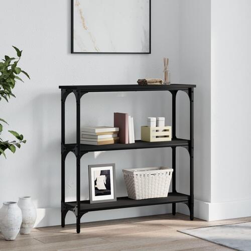 Konsolbord 75x22,5x75 cm konstrueret træ sort