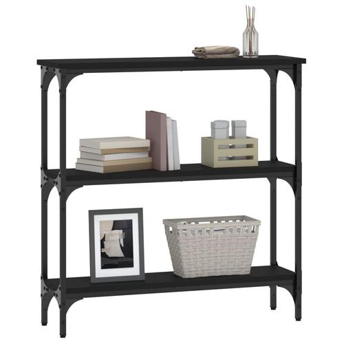 Konsolbord 75x22,5x75 cm konstrueret træ sort