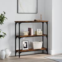 Konsolbord 75x22,5x75 cm konstrueret træ røget egetræsfarve