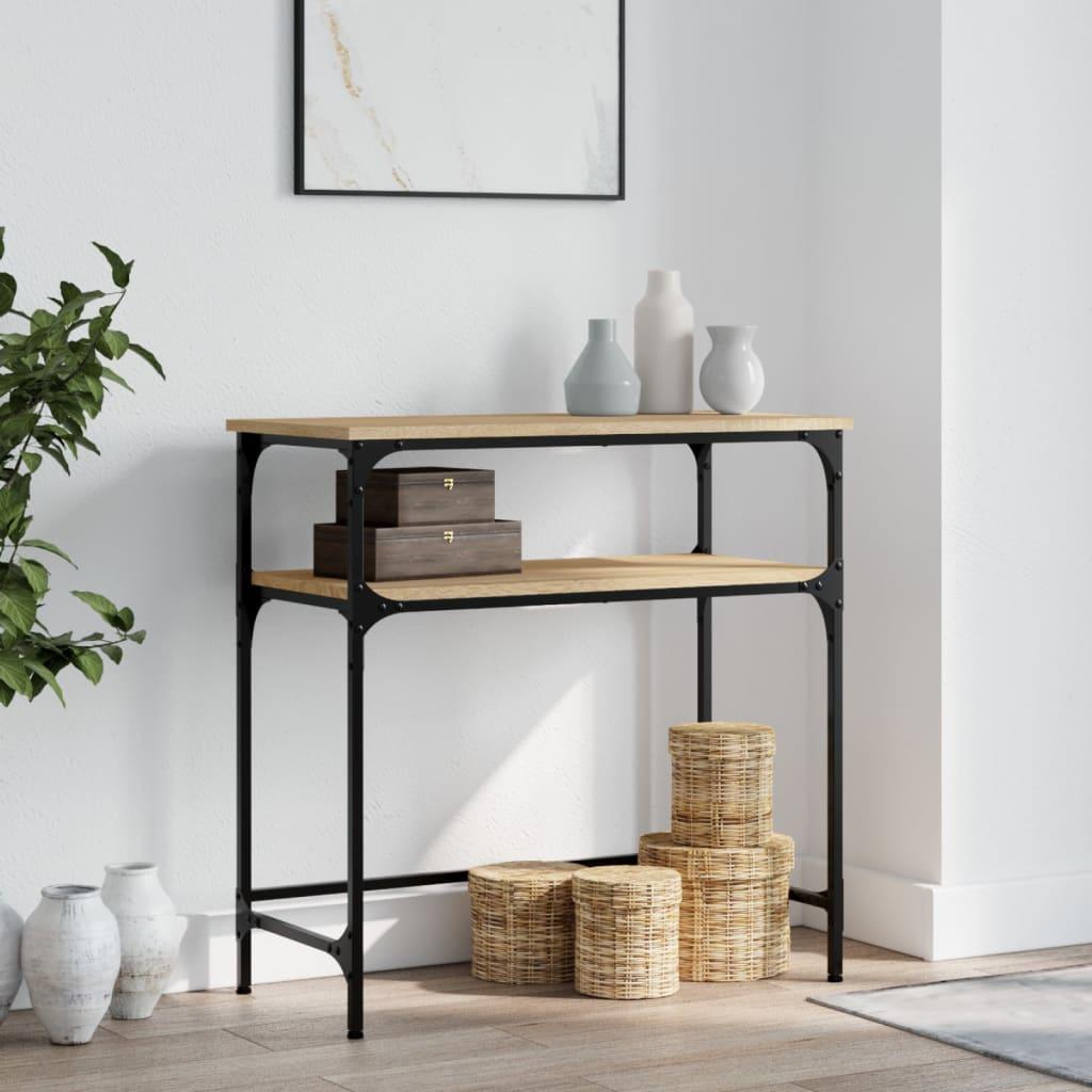 Konsolbord 75x35,5x75 cm konstrueret træ sonoma-eg