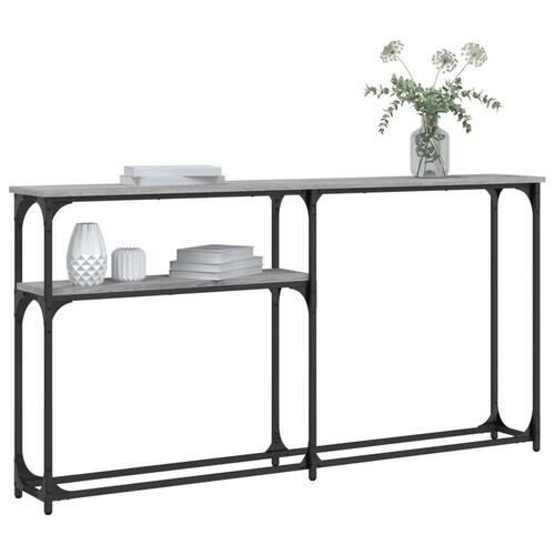 Konsolbord 145x22,5x75 cm konstrueret træ grå sonoma-eg