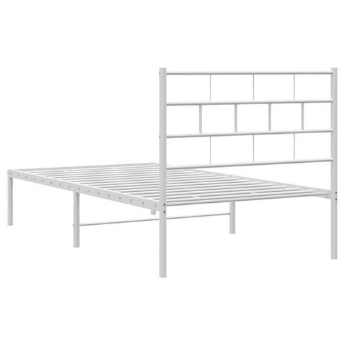 Sengeramme med sengegavl 100x200 cm metal hvid