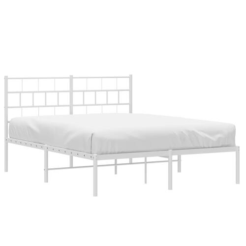 Sengeramme med sengegavl 140x190 cm metal hvid