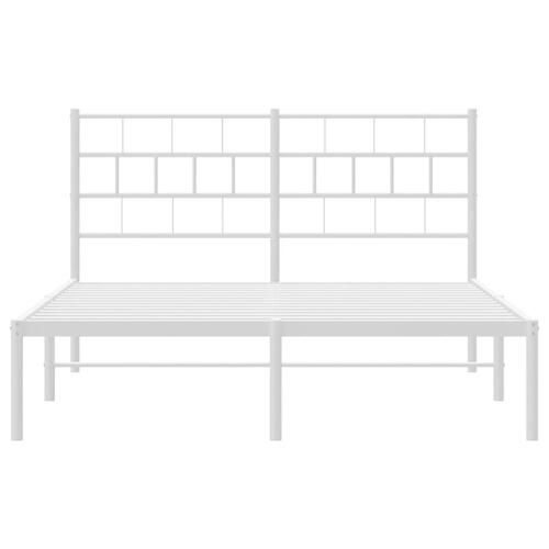 Sengeramme med sengegavl 140x190 cm metal hvid