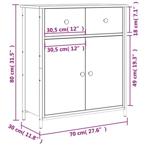 Skænk 70x30x80 cm konstrueret træ sonoma-eg